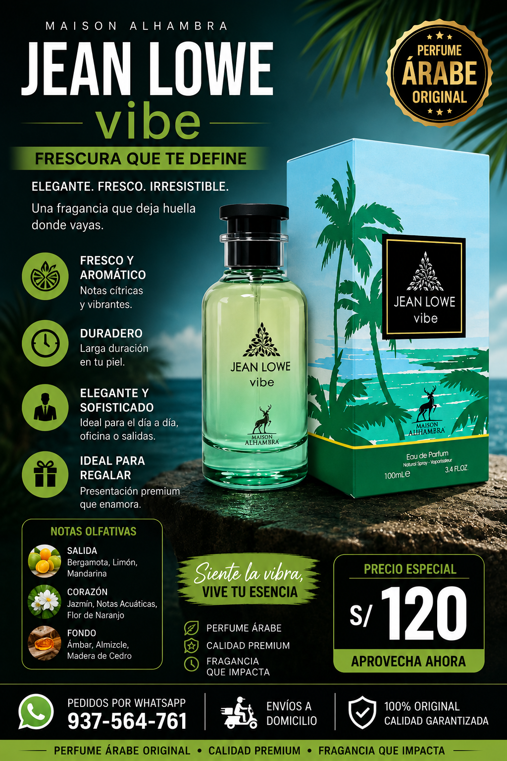 Perfume Jean Lowe Vibe Maison Alhambra Original
